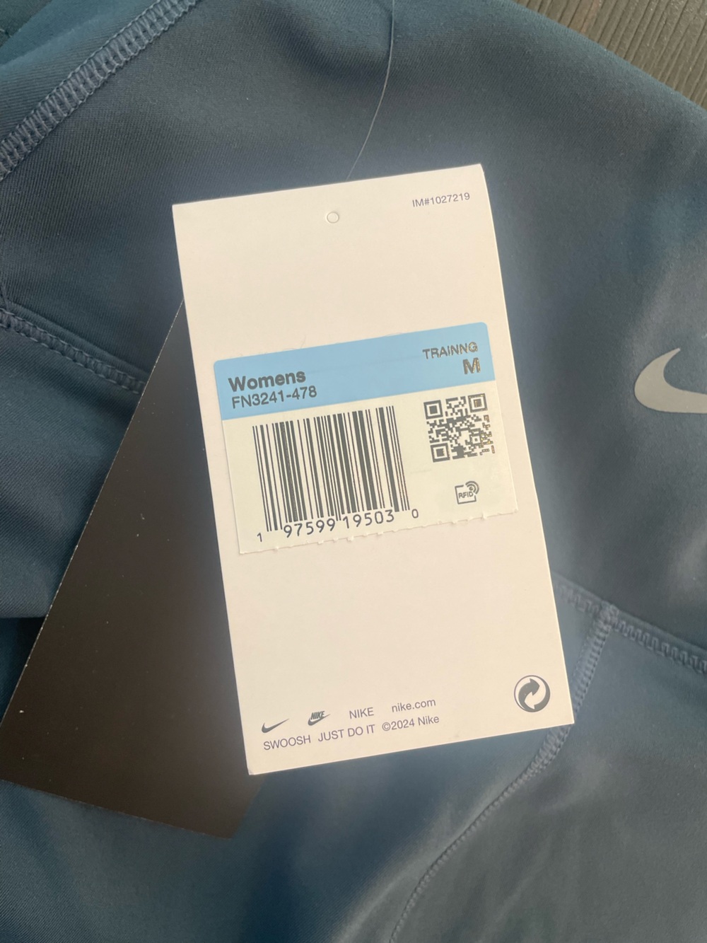 Nike One Dri-Fit Gentle Support High-Rise Teal 7/8 Training Leggings Sz Med NWT - Picture 5 of 7